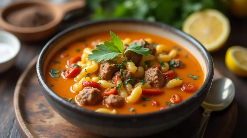 Macaroni Cheeseburger Soup