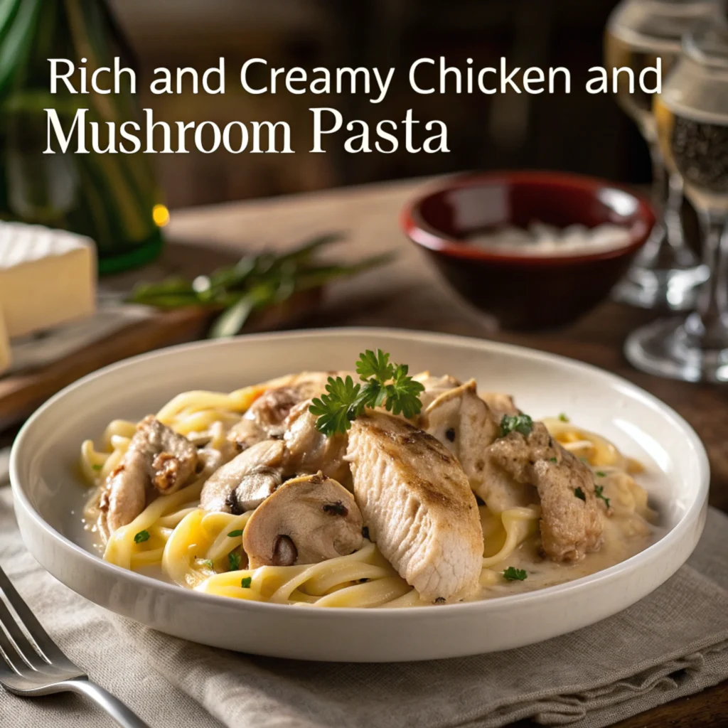 Rich and Creamy Chicken and Mushroom Pasta