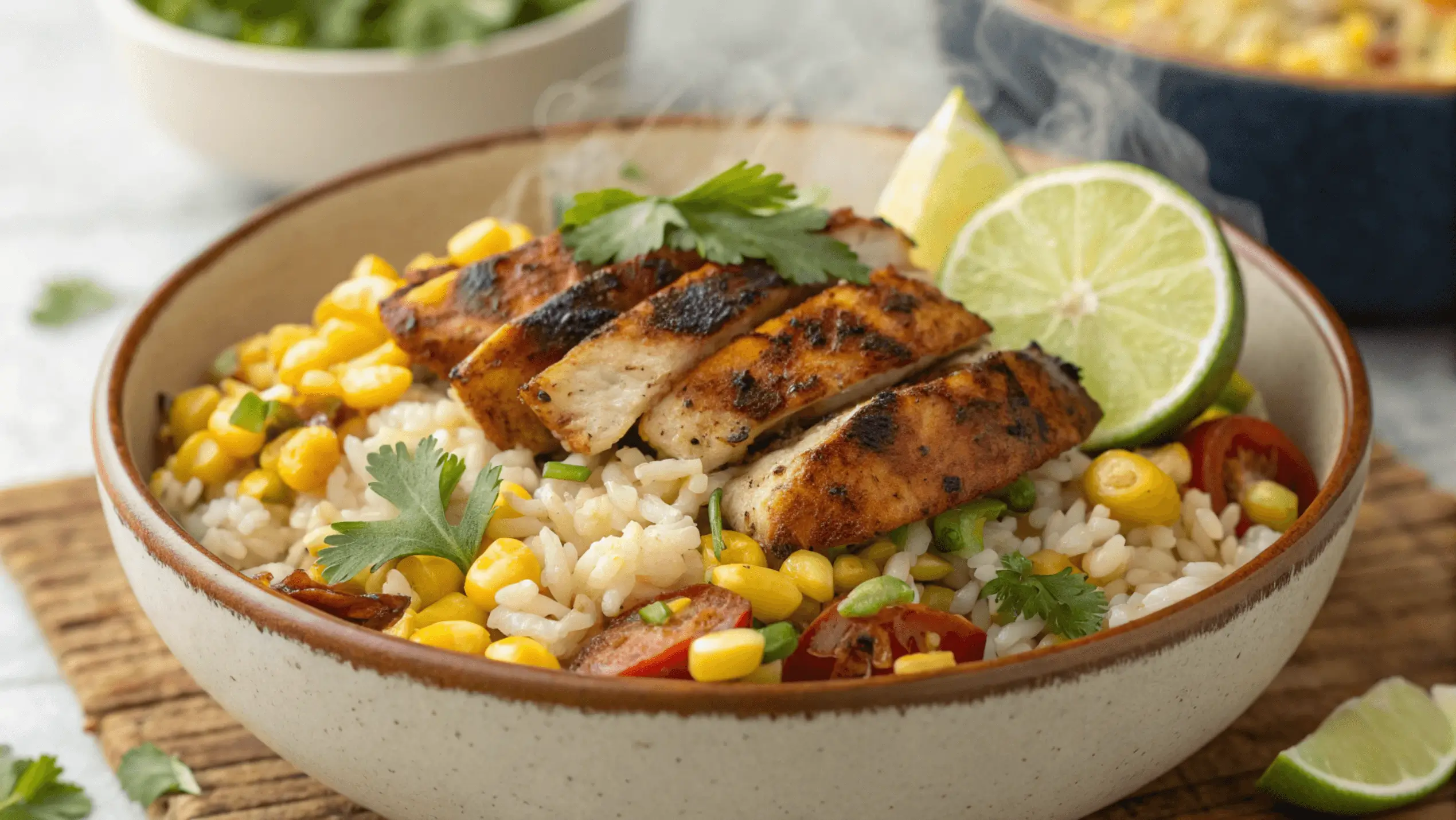 Chicken Street Corn Rice Bowl